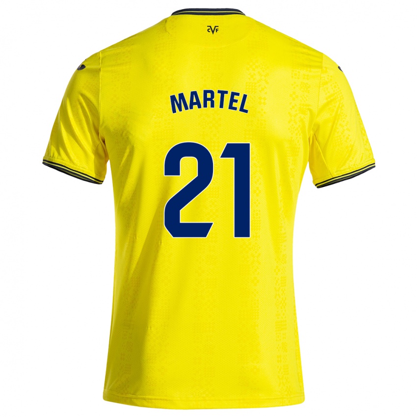 Kinder Kevin Martel #21 Gelb Schwarz Heimtrikot Trikot 2024/25 T-Shirt Österreich