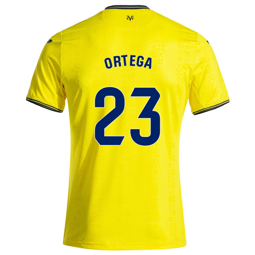 Kinder Jordi Ortega #23 Gelb Schwarz Heimtrikot Trikot 2024/25 T-Shirt Österreich