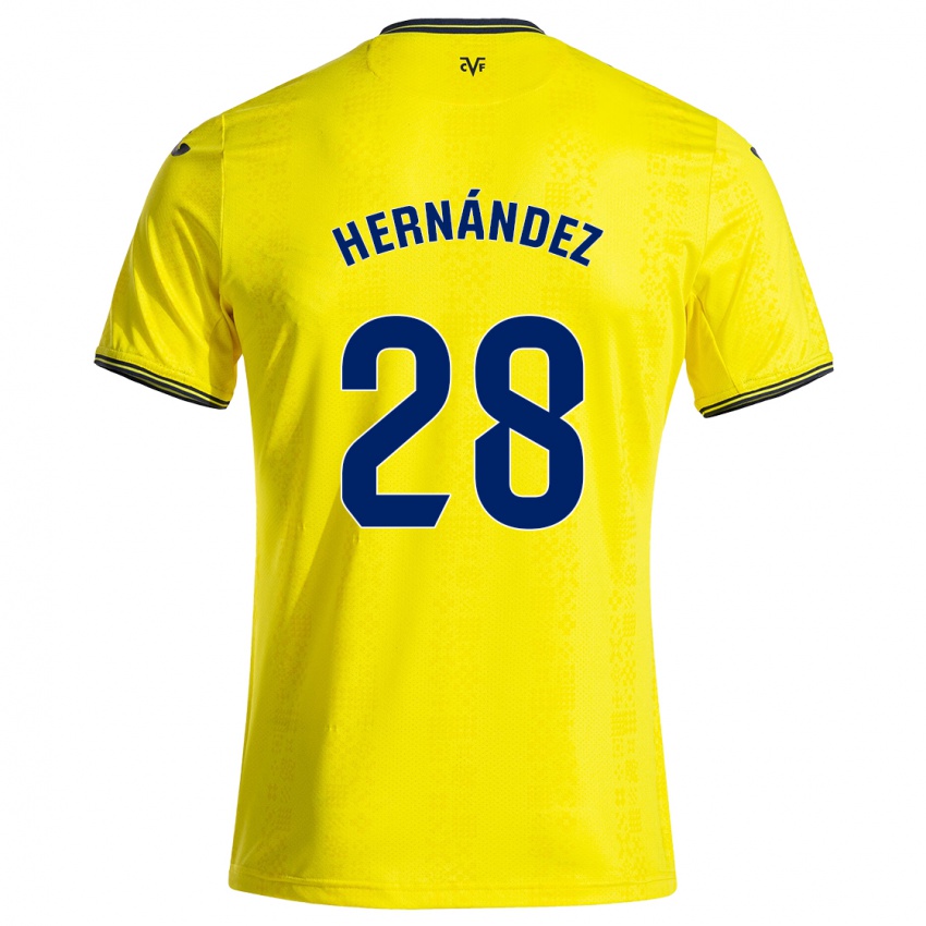 Kinder Gerard Hernández #28 Gelb Schwarz Heimtrikot Trikot 2024/25 T-Shirt Österreich