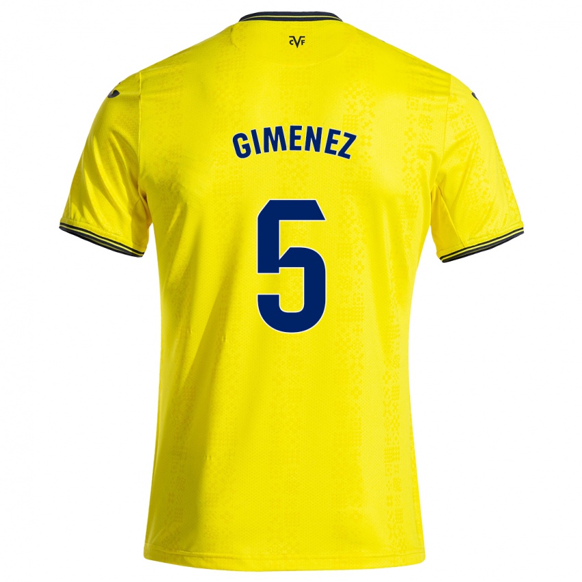 Kinder Yenifer Giménez #5 Gelb Schwarz Heimtrikot Trikot 2024/25 T-Shirt Österreich