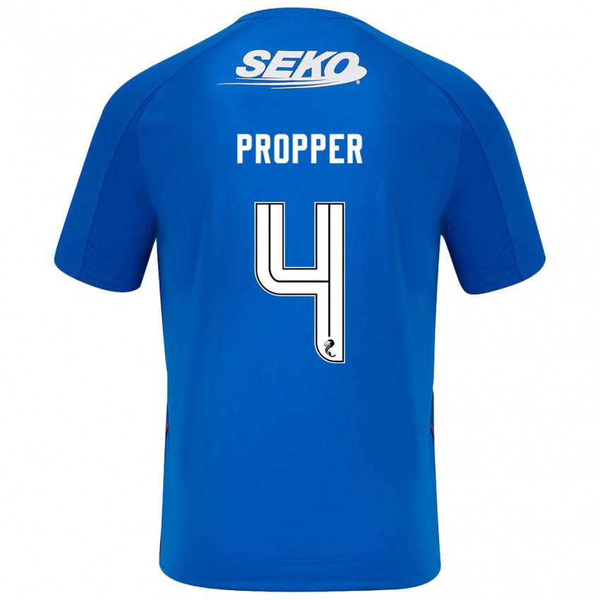 Kinder Robin Pröpper #4 Dunkelblau Heimtrikot Trikot 2024/25 T-Shirt Österreich