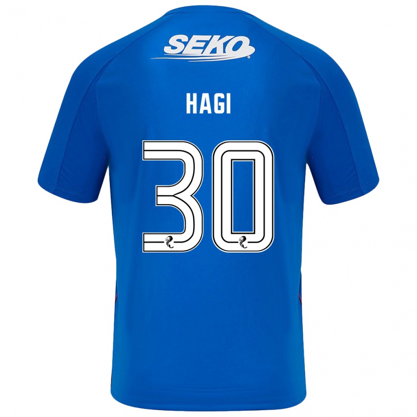 Kinder Ianis Hagi #30 Dunkelblau Heimtrikot Trikot 2024/25 T-Shirt Österreich