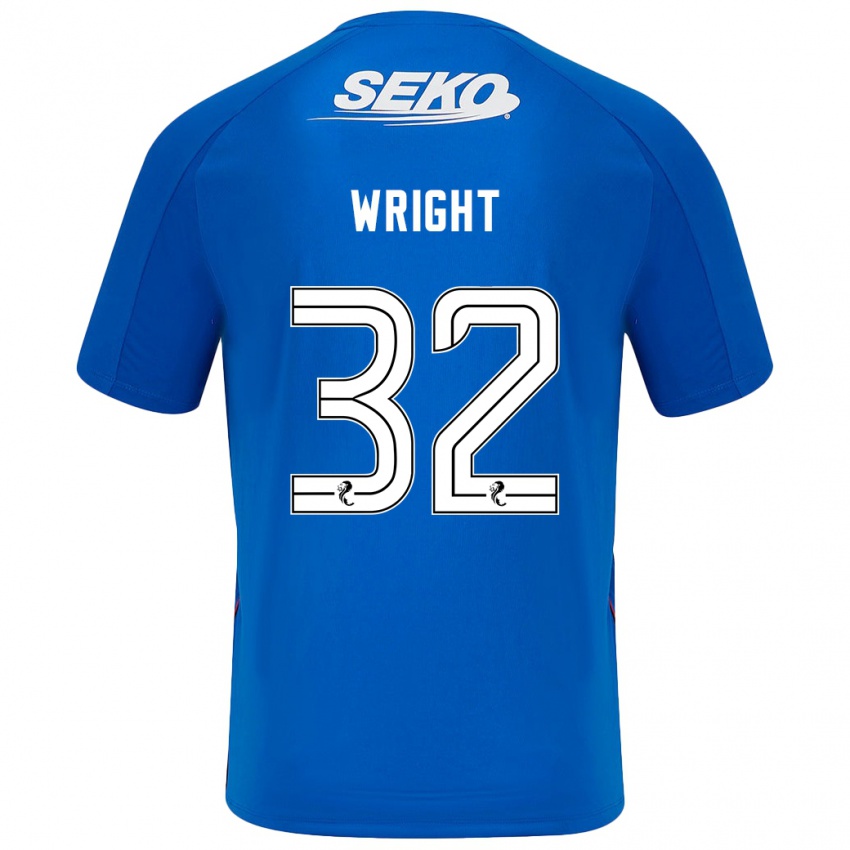 Kinder Kieran Wright #32 Dunkelblau Heimtrikot Trikot 2024/25 T-Shirt Österreich