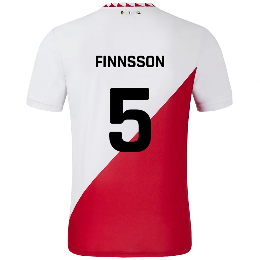 Kinder Kolbeinn Finnsson #5 Weiß Rot Heimtrikot Trikot 2024/25 T-Shirt Österreich