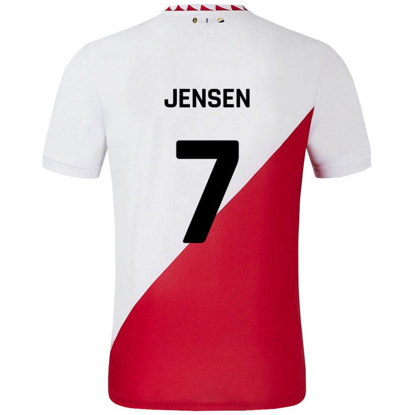 Kinder Victor Jensen #7 Weiß Rot Heimtrikot Trikot 2024/25 T-Shirt Österreich