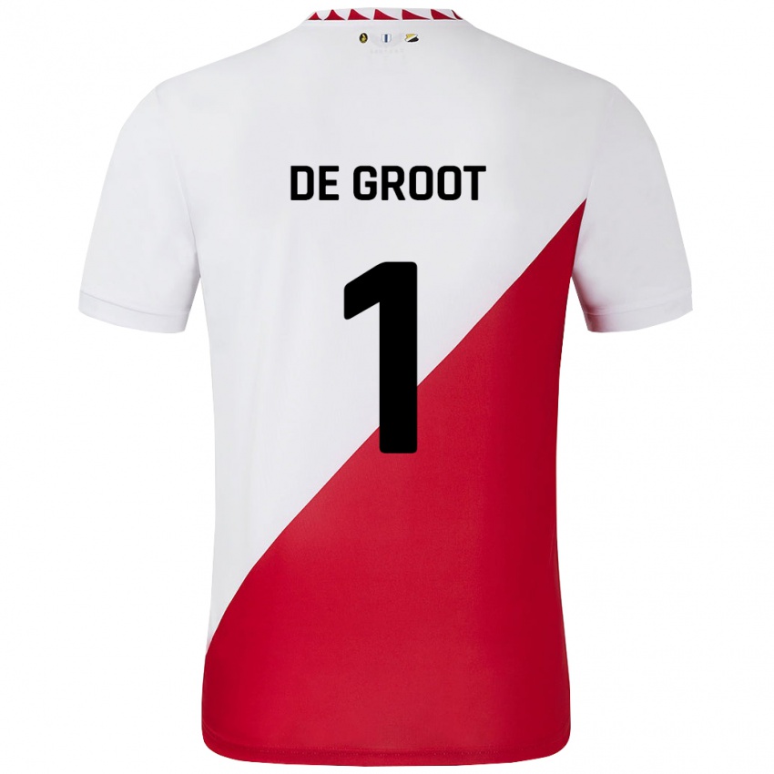 Kinder Jasmijn De Groot #1 Weiß Rot Heimtrikot Trikot 2024/25 T-Shirt Österreich