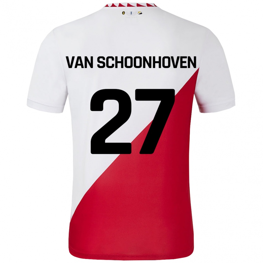 Kinder Nurija Van Schoonhoven #27 Weiß Rot Heimtrikot Trikot 2024/25 T-Shirt Österreich