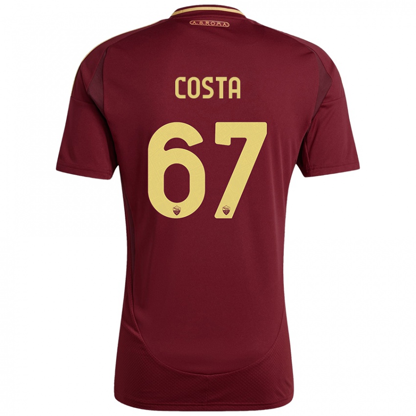 Kinder João Costa #67 Rot Braun Gold Heimtrikot Trikot 2024/25 T-Shirt Österreich