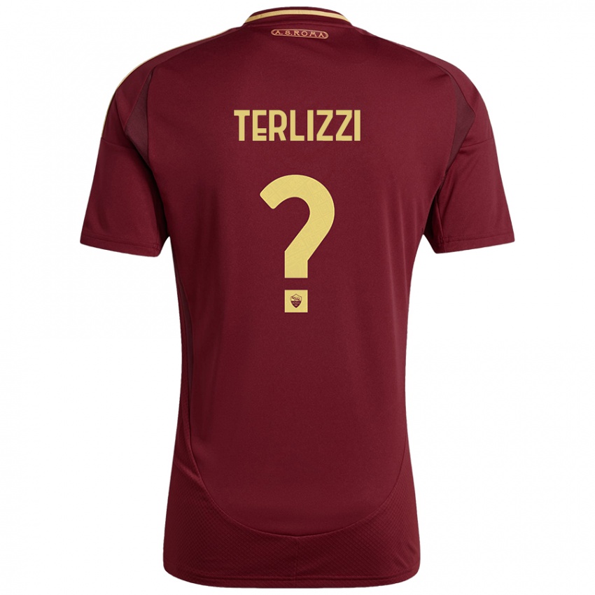 Kinder Federico Terlizzi #0 Rot Braun Gold Heimtrikot Trikot 2024/25 T-Shirt Österreich