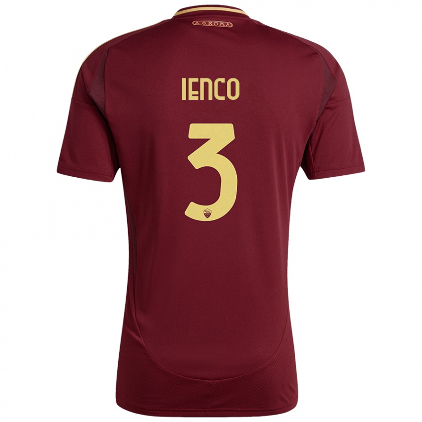 Kinder Simone Ienco #3 Rot Braun Gold Heimtrikot Trikot 2024/25 T-Shirt Österreich