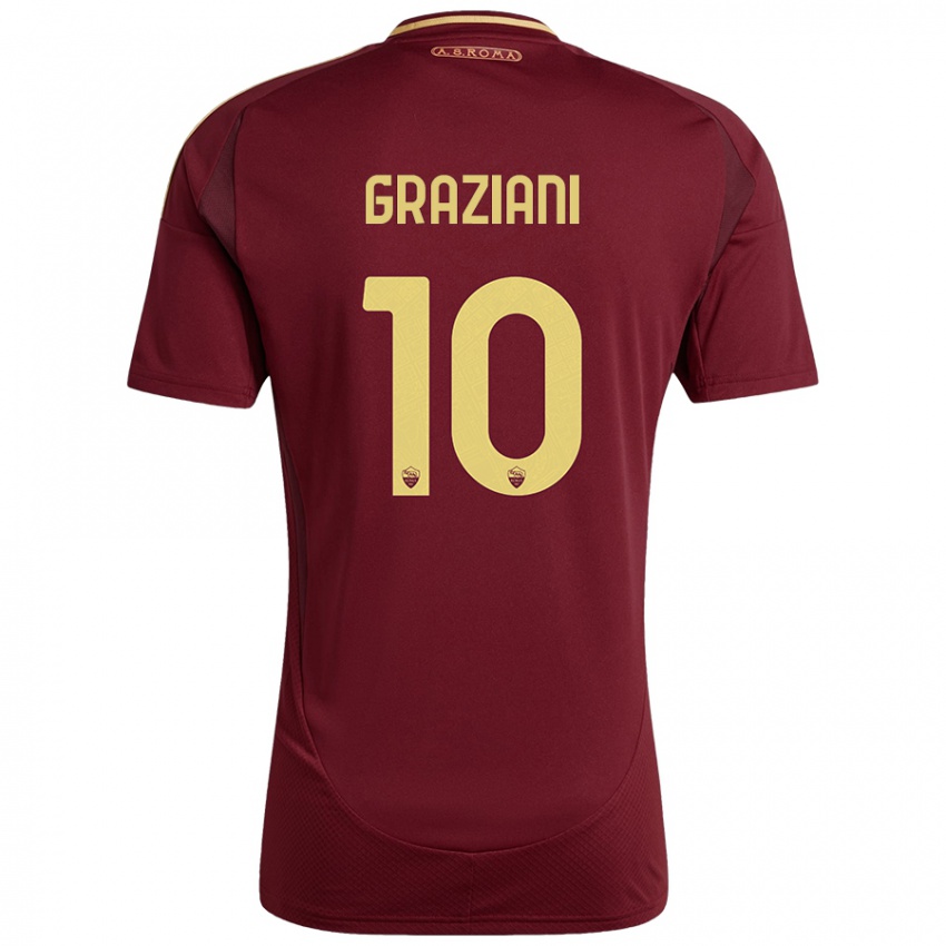 Kinder Leonardo Graziani #10 Rot Braun Gold Heimtrikot Trikot 2024/25 T-Shirt Österreich