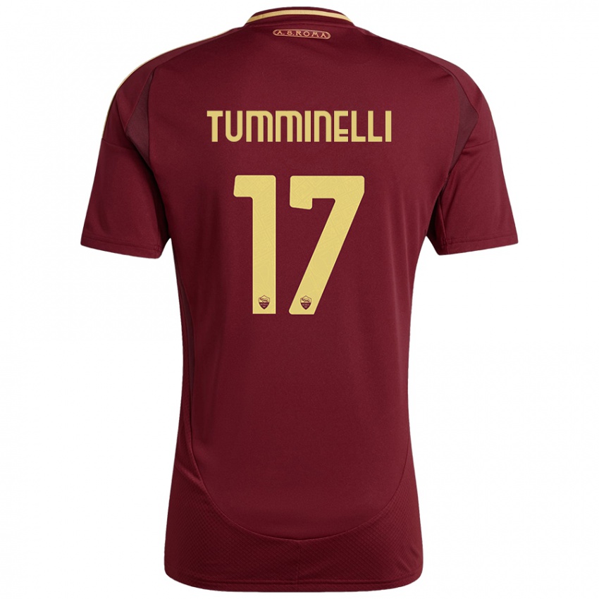 Kinder Gianmarco Tumminelli #17 Rot Braun Gold Heimtrikot Trikot 2024/25 T-Shirt Österreich