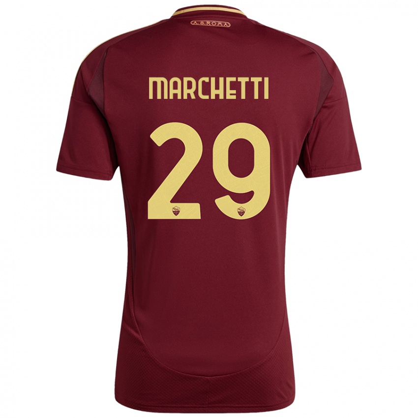 Kinder Tommaso Marchetti #29 Rot Braun Gold Heimtrikot Trikot 2024/25 T-Shirt Österreich