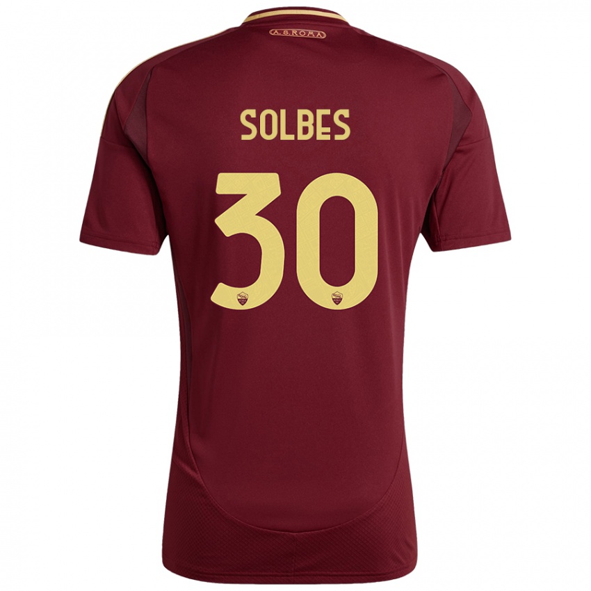 Kinder Ricardo Solbes #30 Rot Braun Gold Heimtrikot Trikot 2024/25 T-Shirt Österreich