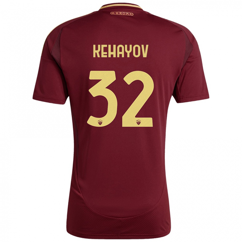 Kinder Atanas Kehayov #32 Rot Braun Gold Heimtrikot Trikot 2024/25 T-Shirt Österreich