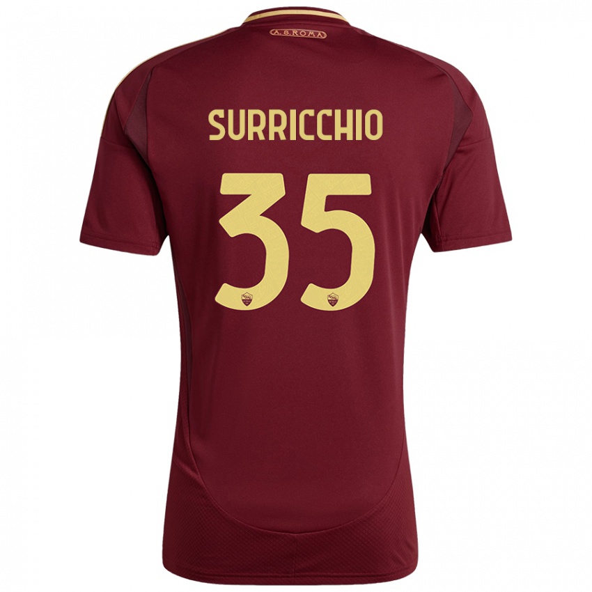 Kinder Jacopo Surricchio #35 Rot Braun Gold Heimtrikot Trikot 2024/25 T-Shirt Österreich