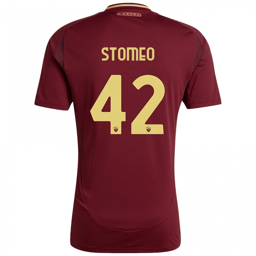 Kinder Giorgio Stomeo #42 Rot Braun Gold Heimtrikot Trikot 2024/25 T-Shirt Österreich