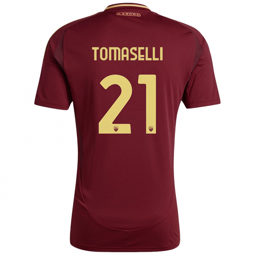 Kinder Martina Tomaselli #21 Rot Braun Gold Heimtrikot Trikot 2024/25 T-Shirt Österreich