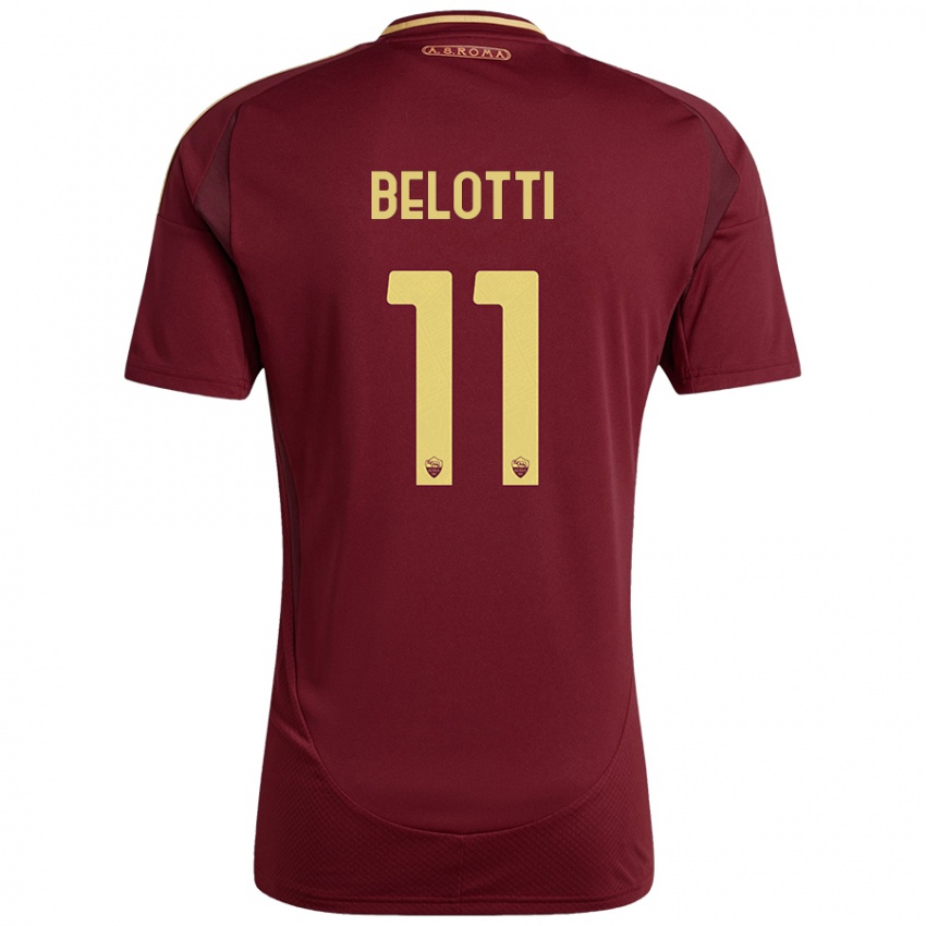 Kinder Andrea Belotti #11 Rot Braun Gold Heimtrikot Trikot 2024/25 T-Shirt Österreich