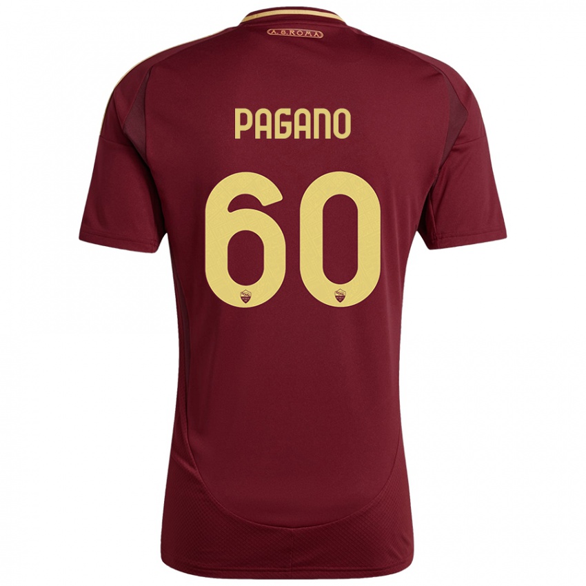 Kinder Riccardo Pagano #60 Rot Braun Gold Heimtrikot Trikot 2024/25 T-Shirt Österreich