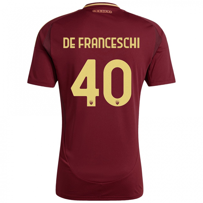 Kinder Leonardo De Franceschi #40 Rot Braun Gold Heimtrikot Trikot 2024/25 T-Shirt Österreich