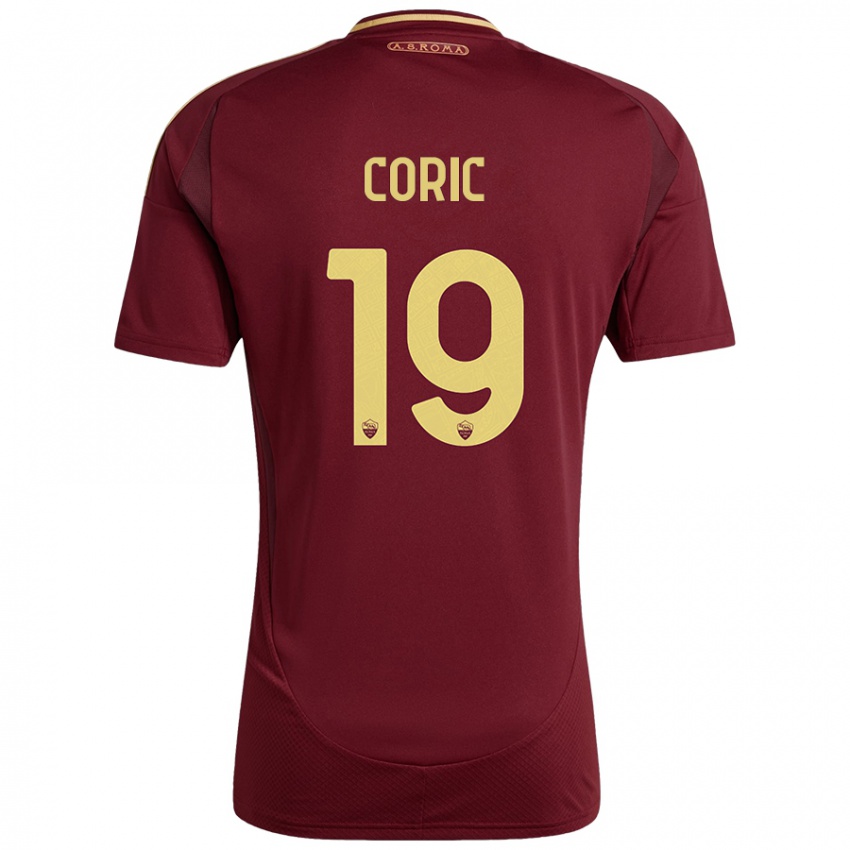 Kinder Ante Coric #19 Rot Braun Gold Heimtrikot Trikot 2024/25 T-Shirt Österreich