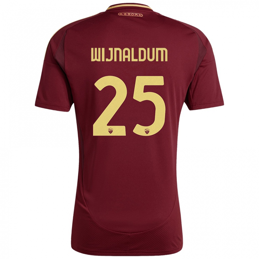 Kinder Georginio Wijnaldum #25 Rot Braun Gold Heimtrikot Trikot 2024/25 T-Shirt Österreich