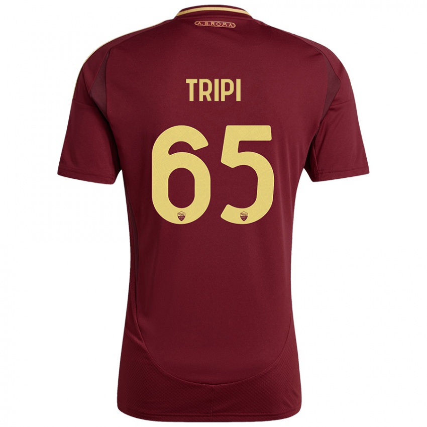 Kinder Filippo Tripi #65 Rot Braun Gold Heimtrikot Trikot 2024/25 T-Shirt Österreich