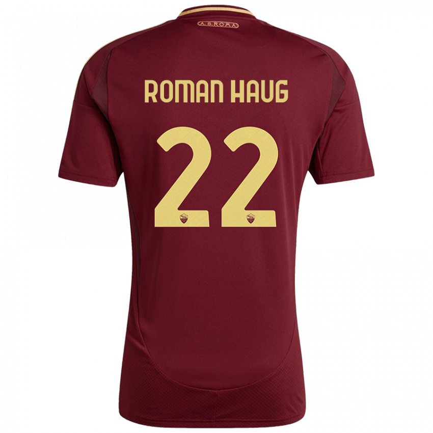 Kinder Sophie Roman Haug #22 Rot Braun Gold Heimtrikot Trikot 2024/25 T-Shirt Österreich