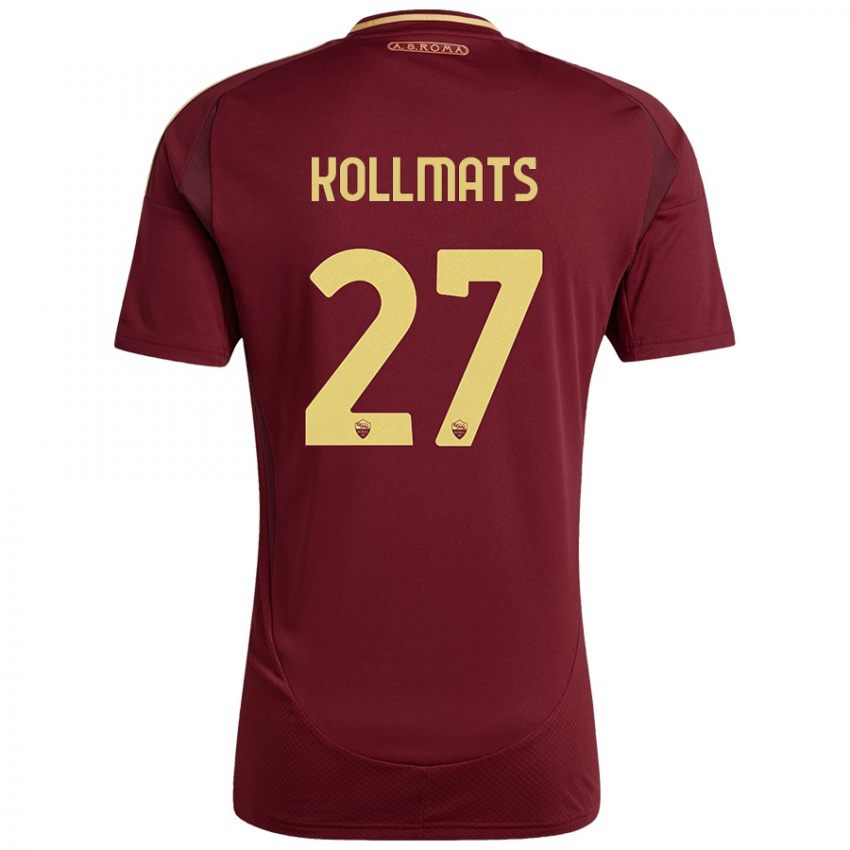 Kinder Beata Kollmats #27 Rot Braun Gold Heimtrikot Trikot 2024/25 T-Shirt Österreich