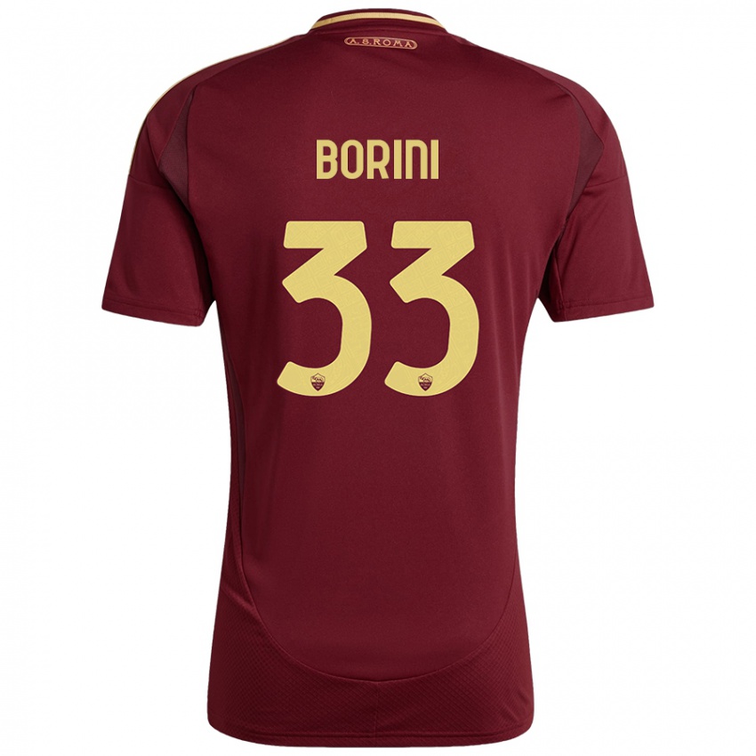 Kinder Joyce Borini #33 Rot Braun Gold Heimtrikot Trikot 2024/25 T-Shirt Österreich