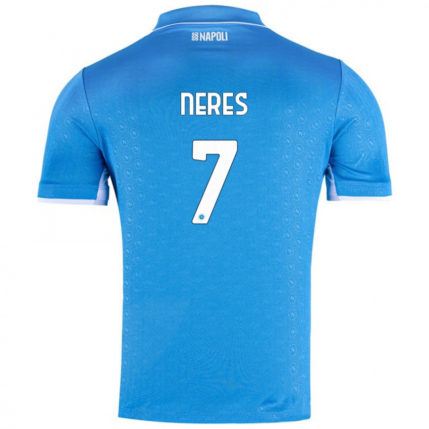 Kinder David Neres #7 Himmelblau Heimtrikot Trikot 2024/25 T-Shirt Österreich