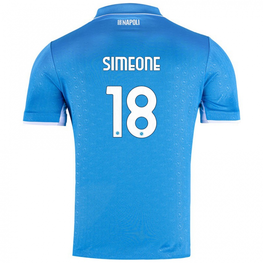 Kinder Giovanni Simeone #18 Himmelblau Heimtrikot Trikot 2024/25 T-Shirt Österreich