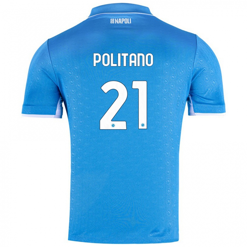 Kinder Matteo Politano #21 Himmelblau Heimtrikot Trikot 2024/25 T-Shirt Österreich