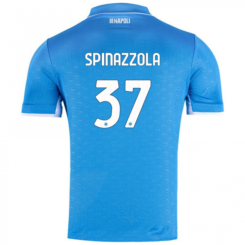 Kinder Leonardo Spinazzola #37 Himmelblau Heimtrikot Trikot 2024/25 T-Shirt Österreich