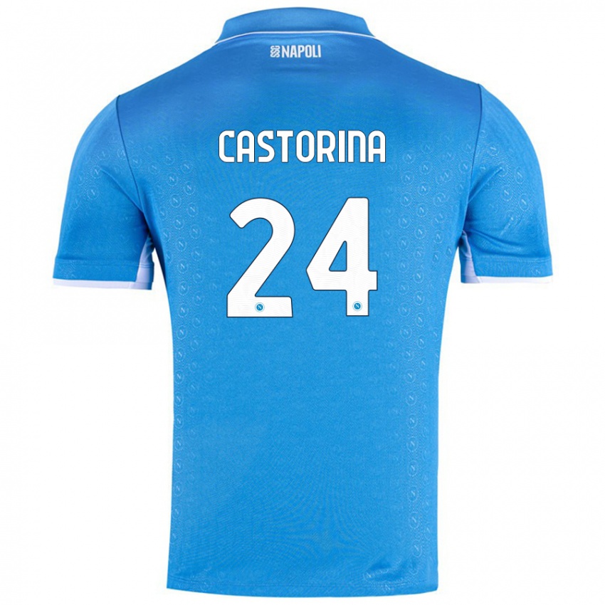 Kinder Alessandro Castorina #24 Himmelblau Heimtrikot Trikot 2024/25 T-Shirt Österreich