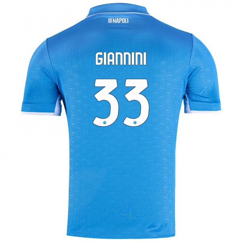 Kinder Enrico Giannini #33 Himmelblau Heimtrikot Trikot 2024/25 T-Shirt Österreich