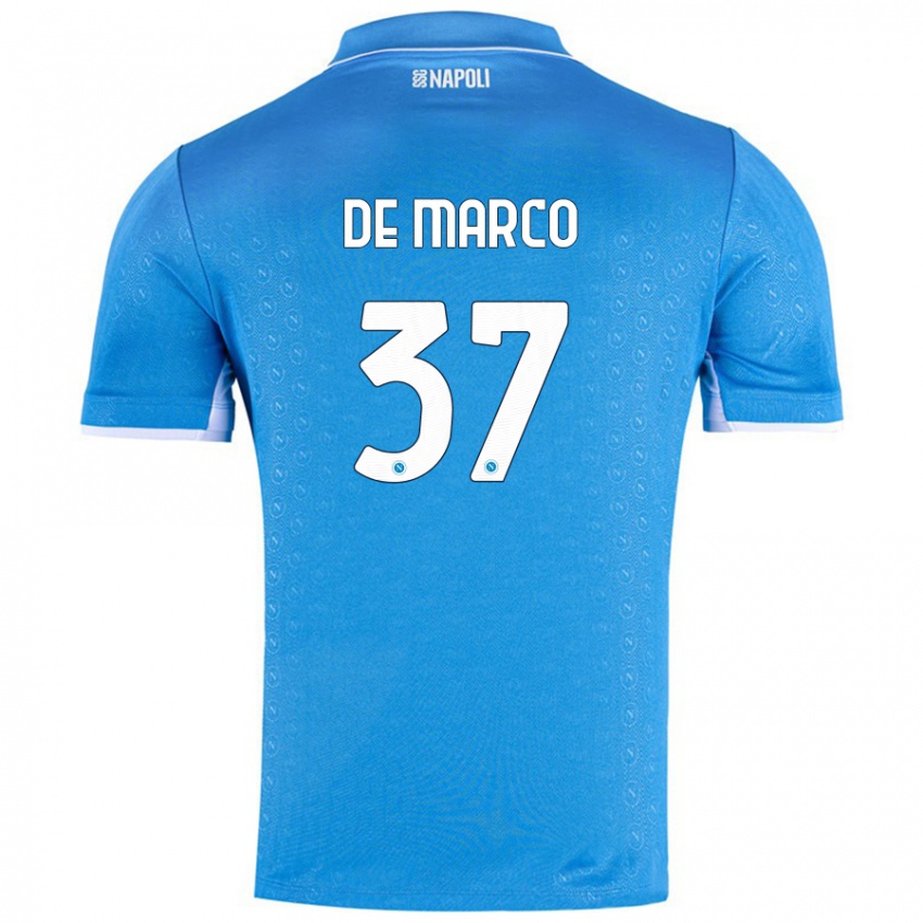 Kinder Francesco De Marco #37 Himmelblau Heimtrikot Trikot 2024/25 T-Shirt Österreich