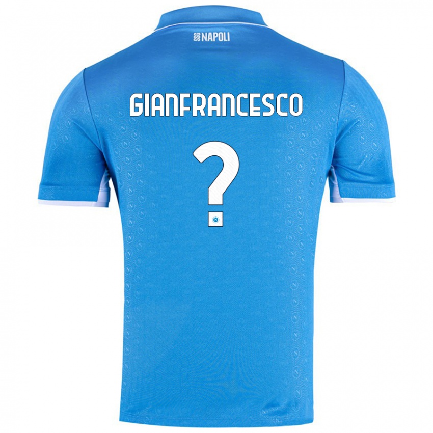 Kinder Sergio Gianfrancesco #0 Himmelblau Heimtrikot Trikot 2024/25 T-Shirt Österreich