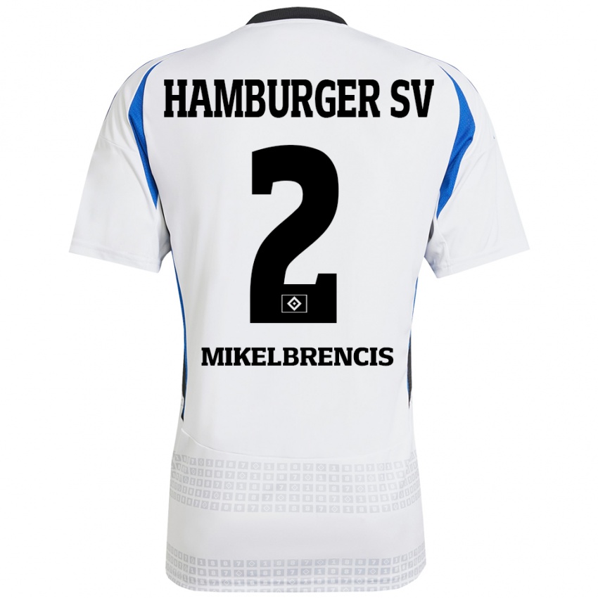 Kinder William Mikelbrencis #2 Weiß Blau Heimtrikot Trikot 2024/25 T-Shirt Österreich