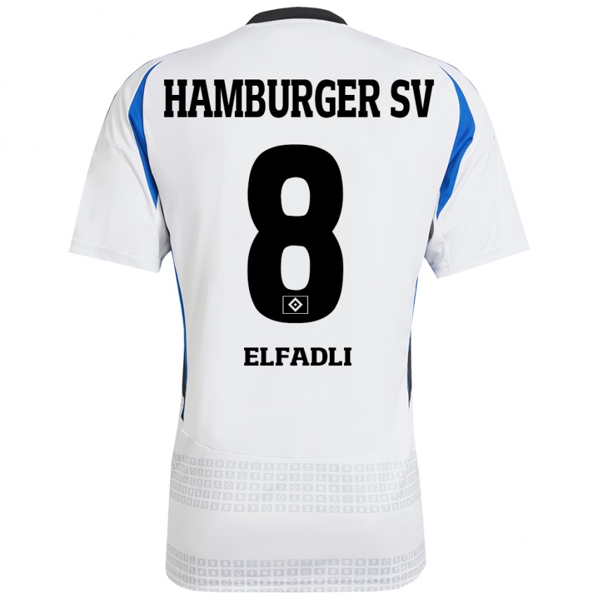 Kinder Daniel Elfadli #8 Weiß Blau Heimtrikot Trikot 2024/25 T-Shirt Österreich