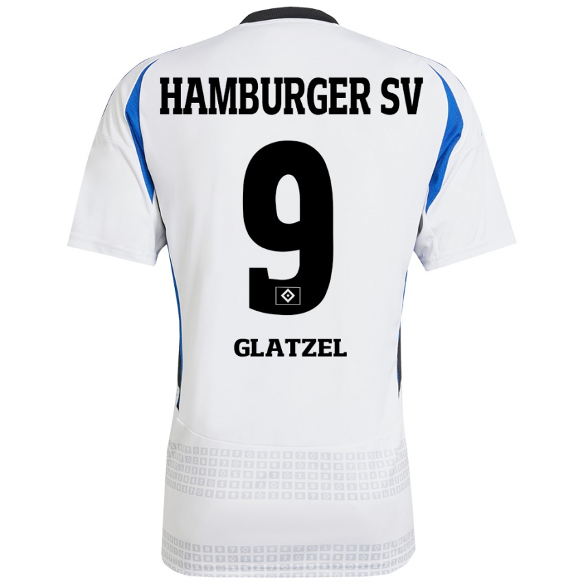 Kinder Robert Glatzel #9 Weiß Blau Heimtrikot Trikot 2024/25 T-Shirt Österreich