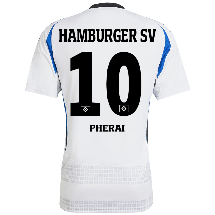 Kinder Immanuel Pherai #10 Weiß Blau Heimtrikot Trikot 2024/25 T-Shirt Österreich