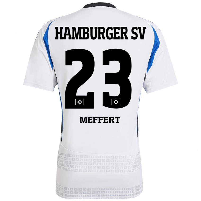 Kinder Jonas Meffert #23 Weiß Blau Heimtrikot Trikot 2024/25 T-Shirt Österreich