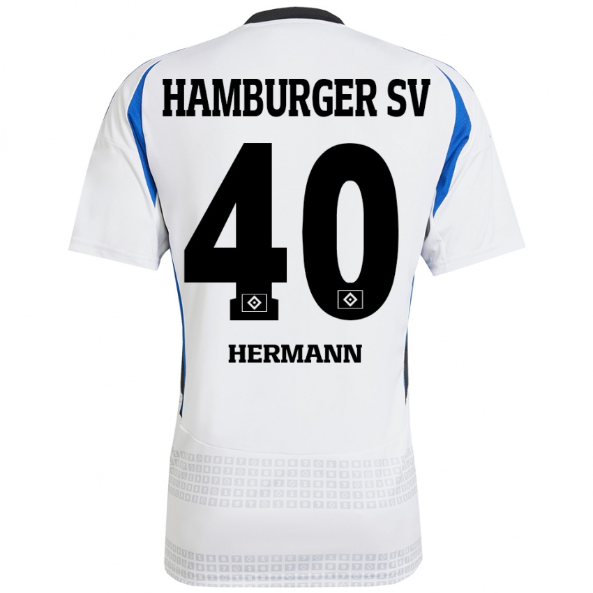 Kinder Hannes Hermann #40 Weiß Blau Heimtrikot Trikot 2024/25 T-Shirt Österreich