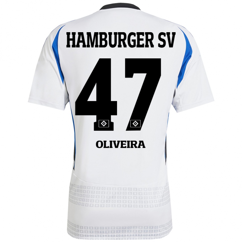 Kinder Nicolas Oliveira #47 Weiß Blau Heimtrikot Trikot 2024/25 T-Shirt Österreich