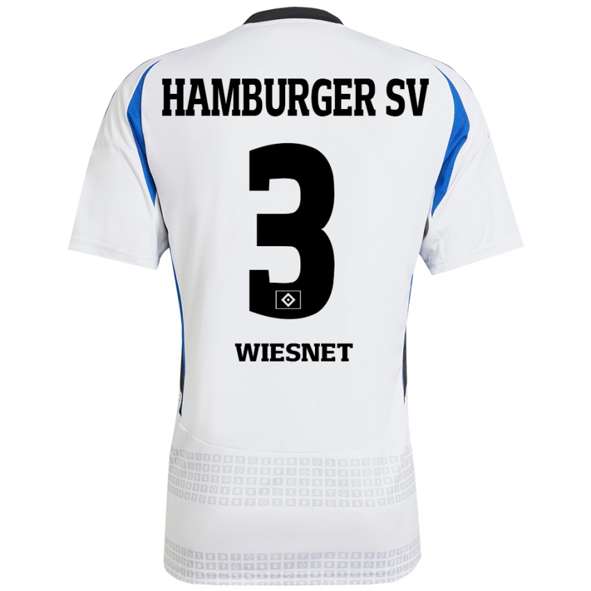 Kinder Melvin Wiesnet #3 Weiß Blau Heimtrikot Trikot 2024/25 T-Shirt Österreich