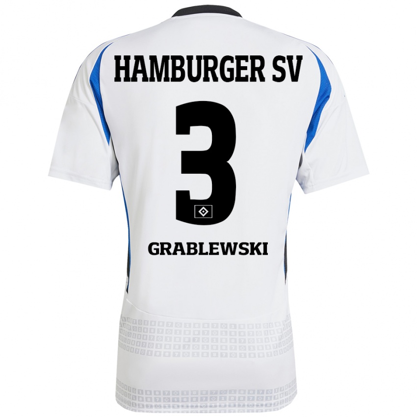 Kinder Max Grablewski #3 Weiß Blau Heimtrikot Trikot 2024/25 T-Shirt Österreich