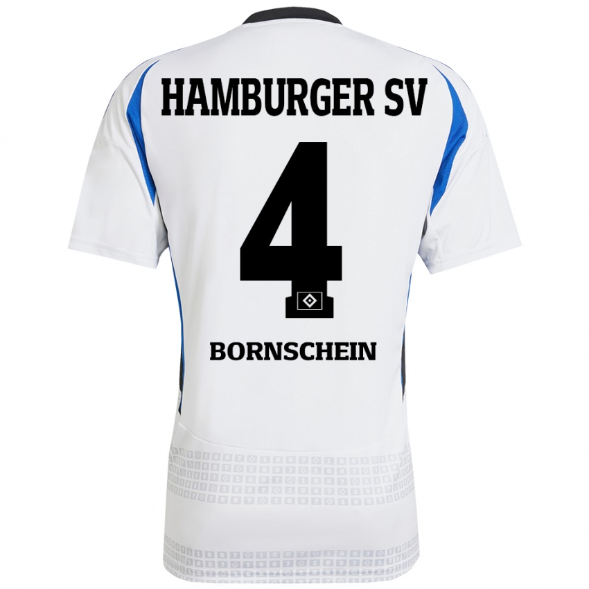 Kinder Lukas Bornschein #4 Weiß Blau Heimtrikot Trikot 2024/25 T-Shirt Österreich