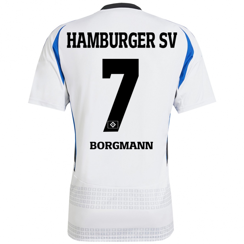 Kinder Marcus Borgmann #7 Weiß Blau Heimtrikot Trikot 2024/25 T-Shirt Österreich